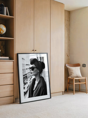 Porträt Frau Retro Sonnenbrille