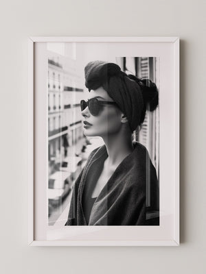 Porträt Frau Retro Sonnenbrille