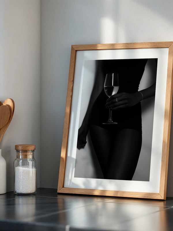 Weinglas Schwarzweiß Kontrast