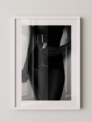 Weinglas Schwarzweiß Kontrast