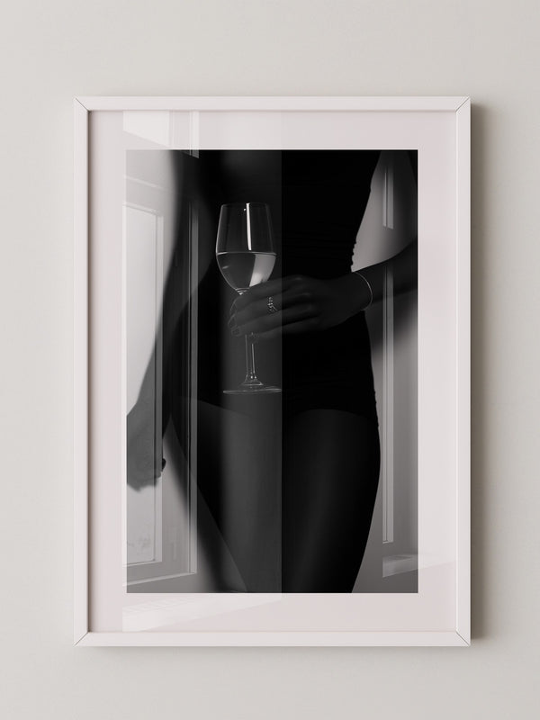 Weinglas Schwarzweiß Kontrast