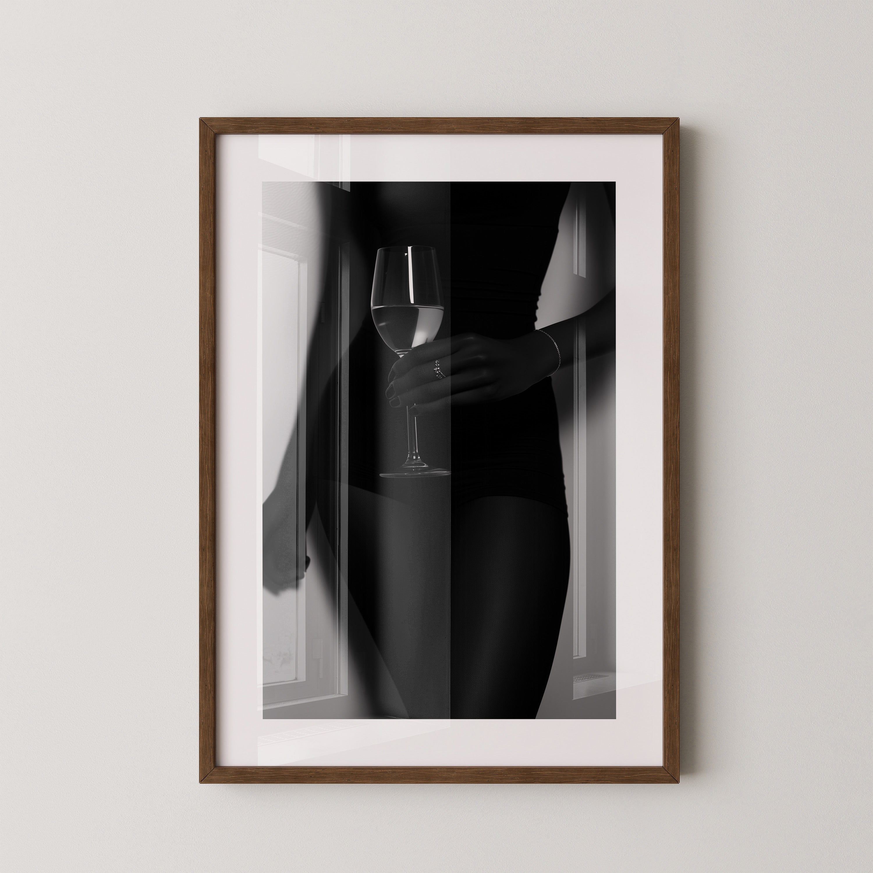 Weinglas Schwarzweiß Kontrast