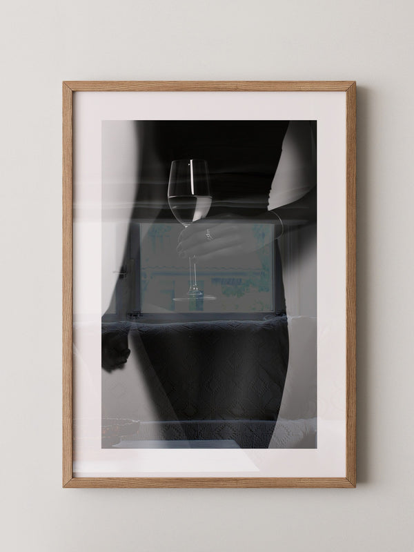 Weinglas Schwarzweiß Kontrast