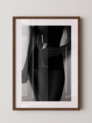 Weinglas Schwarzweiß Kontrast