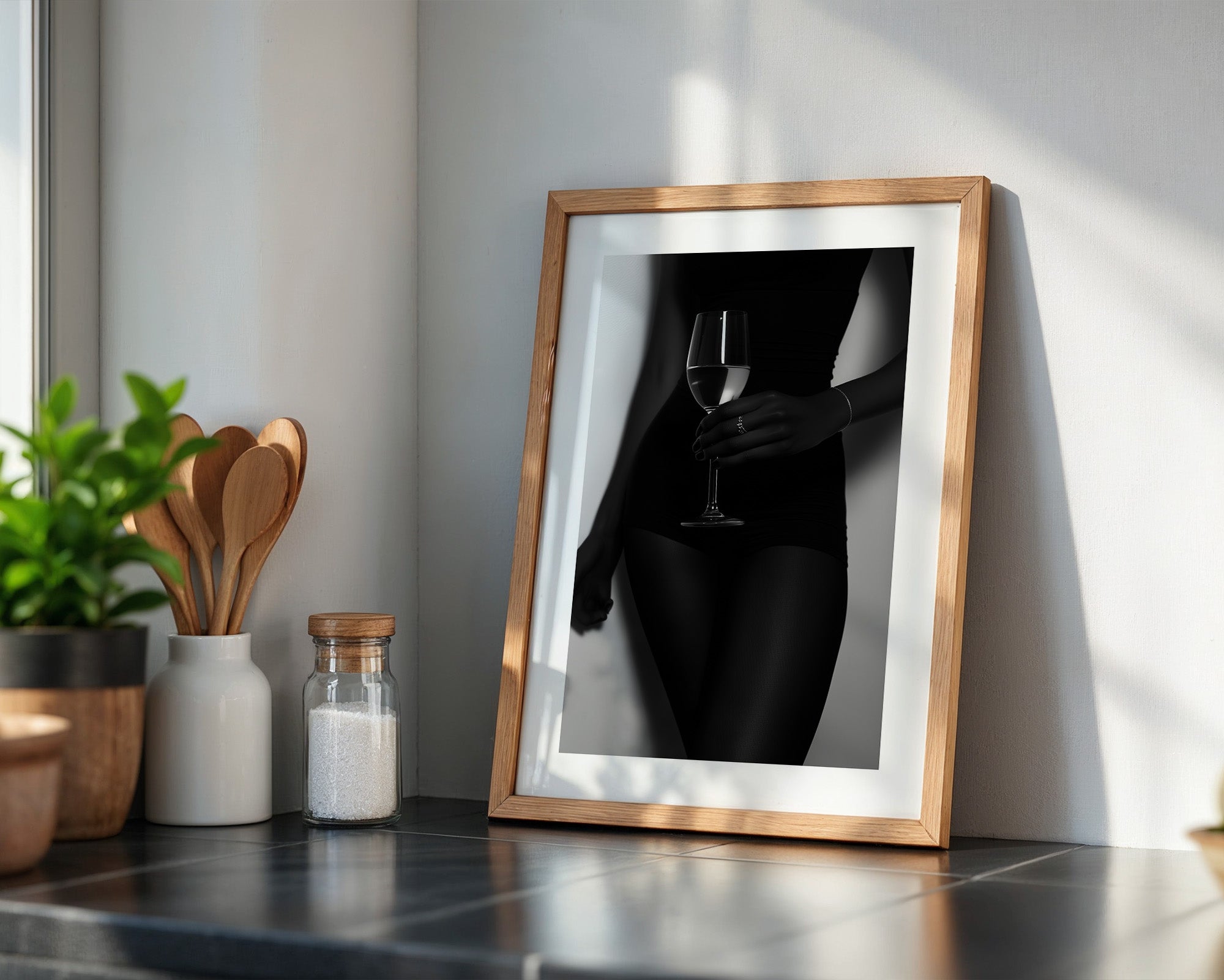 Weinglas Schwarzweiß Kontrast