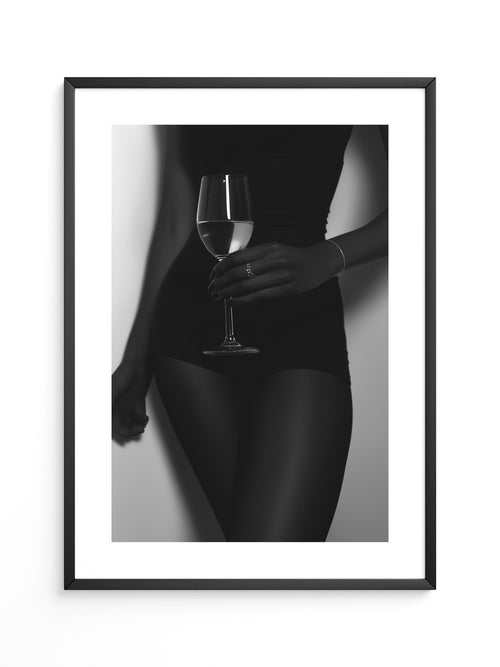 Weinglas Schwarzweiß Kontrast