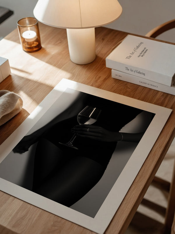 Weinglas Schwarzweiß Kontrast