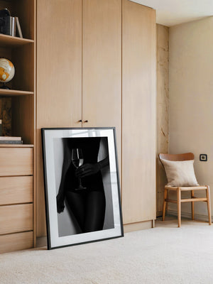 Weinglas Schwarzweiß Kontrast