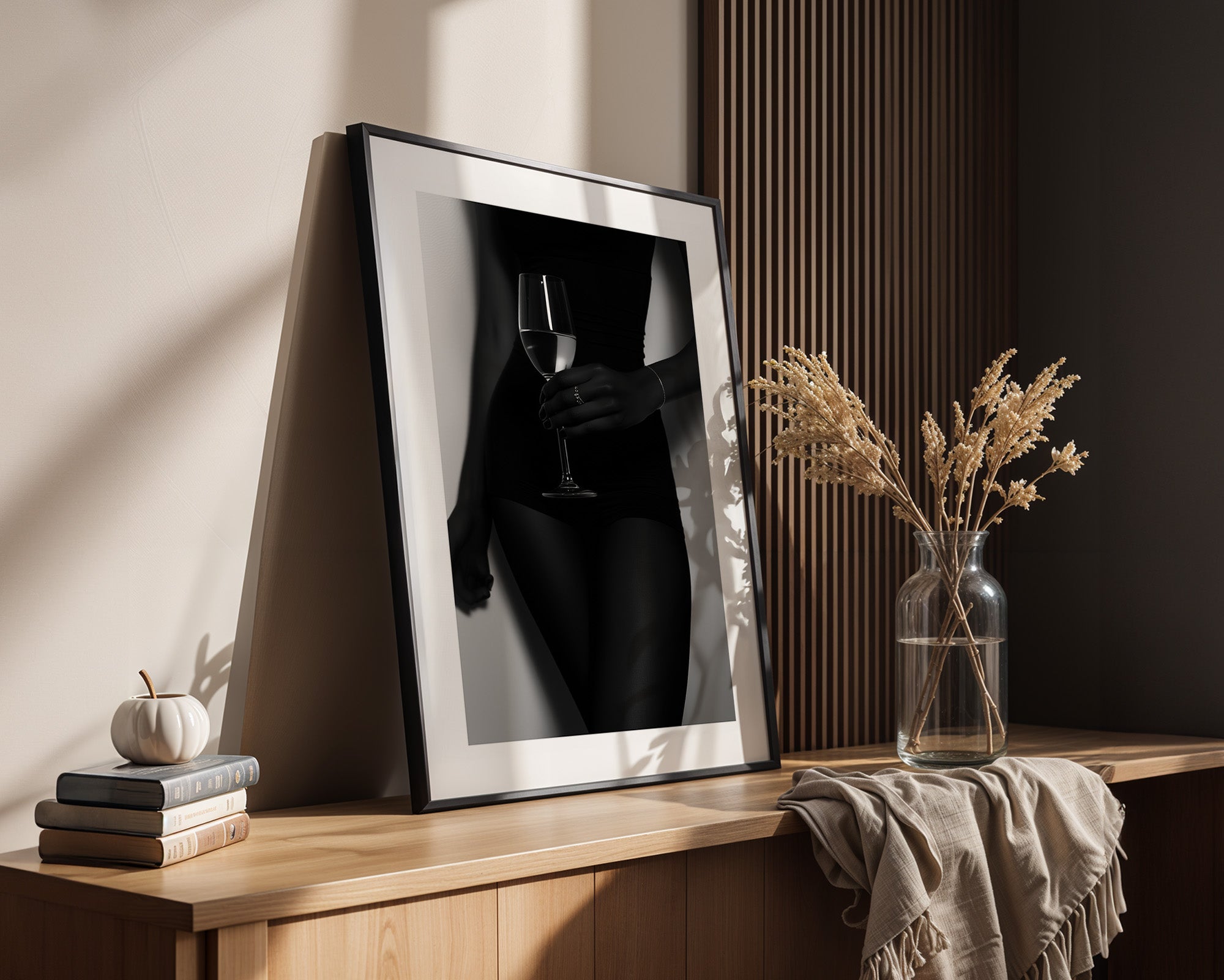 Weinglas Schwarzweiß Kontrast