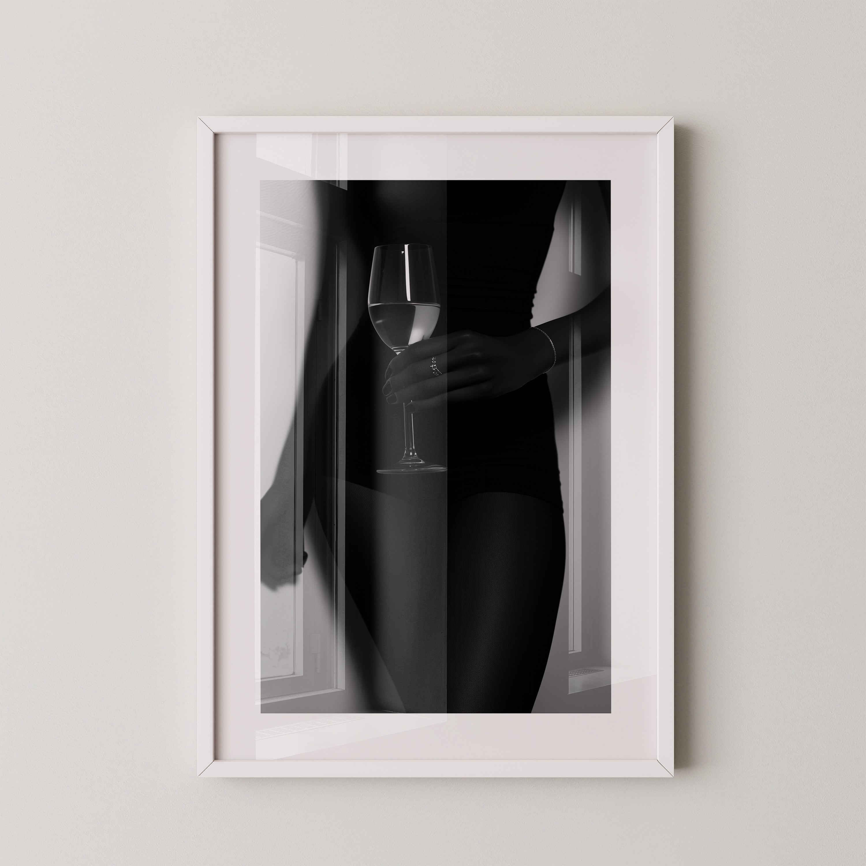 Weinglas Schwarzweiß Kontrast