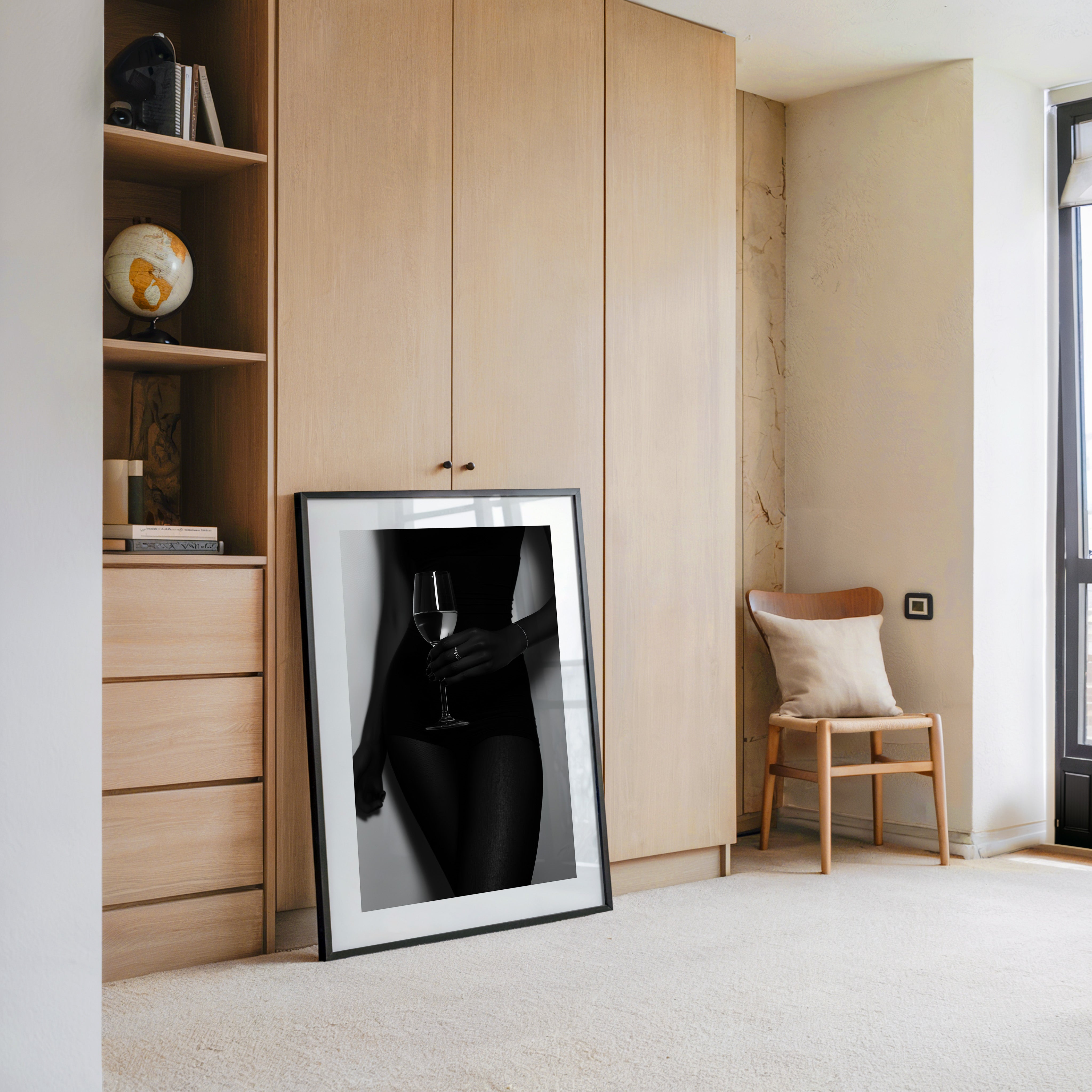 Weinglas Schwarzweiß Kontrast