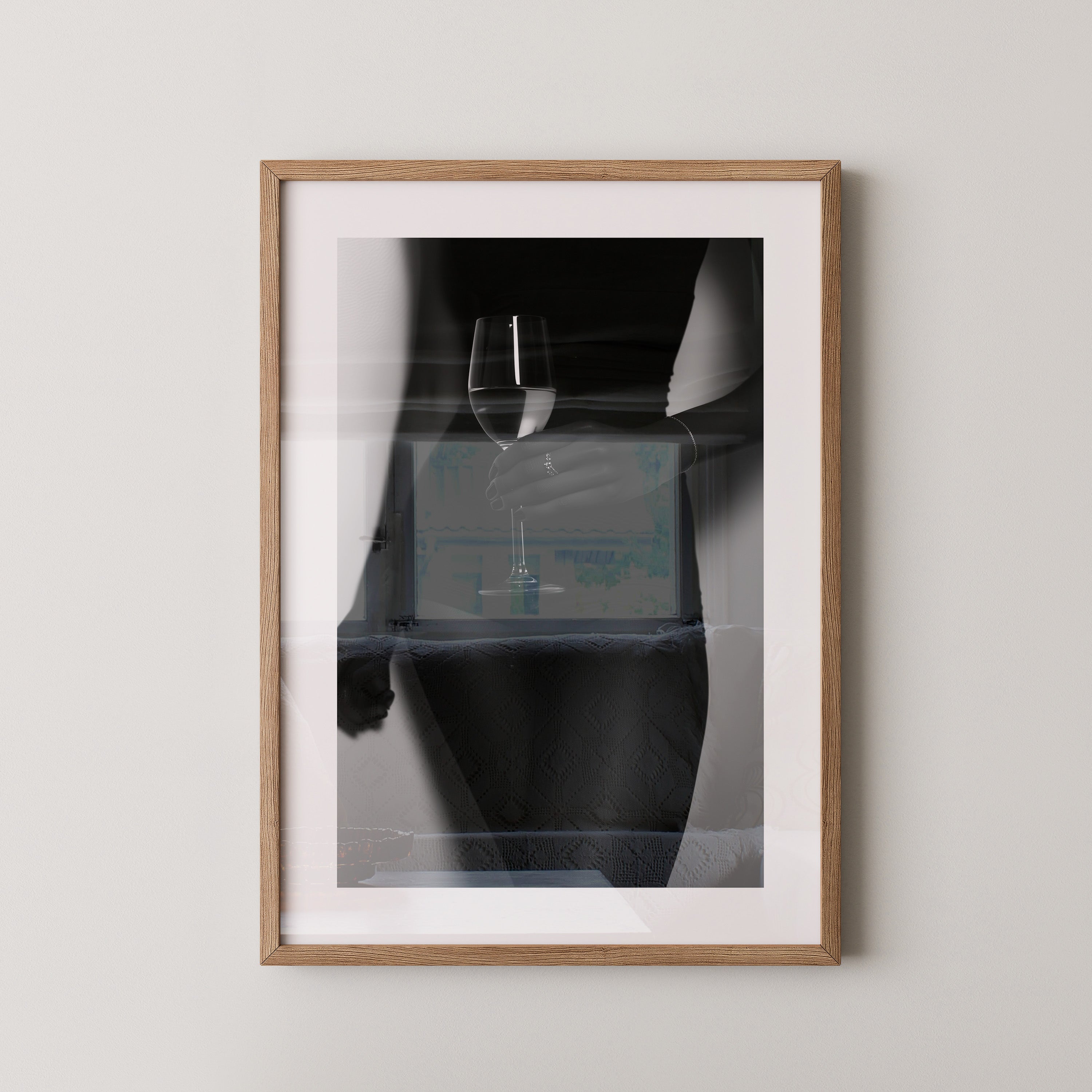 Weinglas Schwarzweiß Kontrast