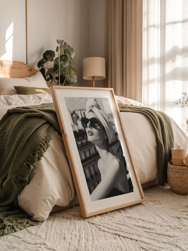 Städeterrasse Frau Schwarzweiß