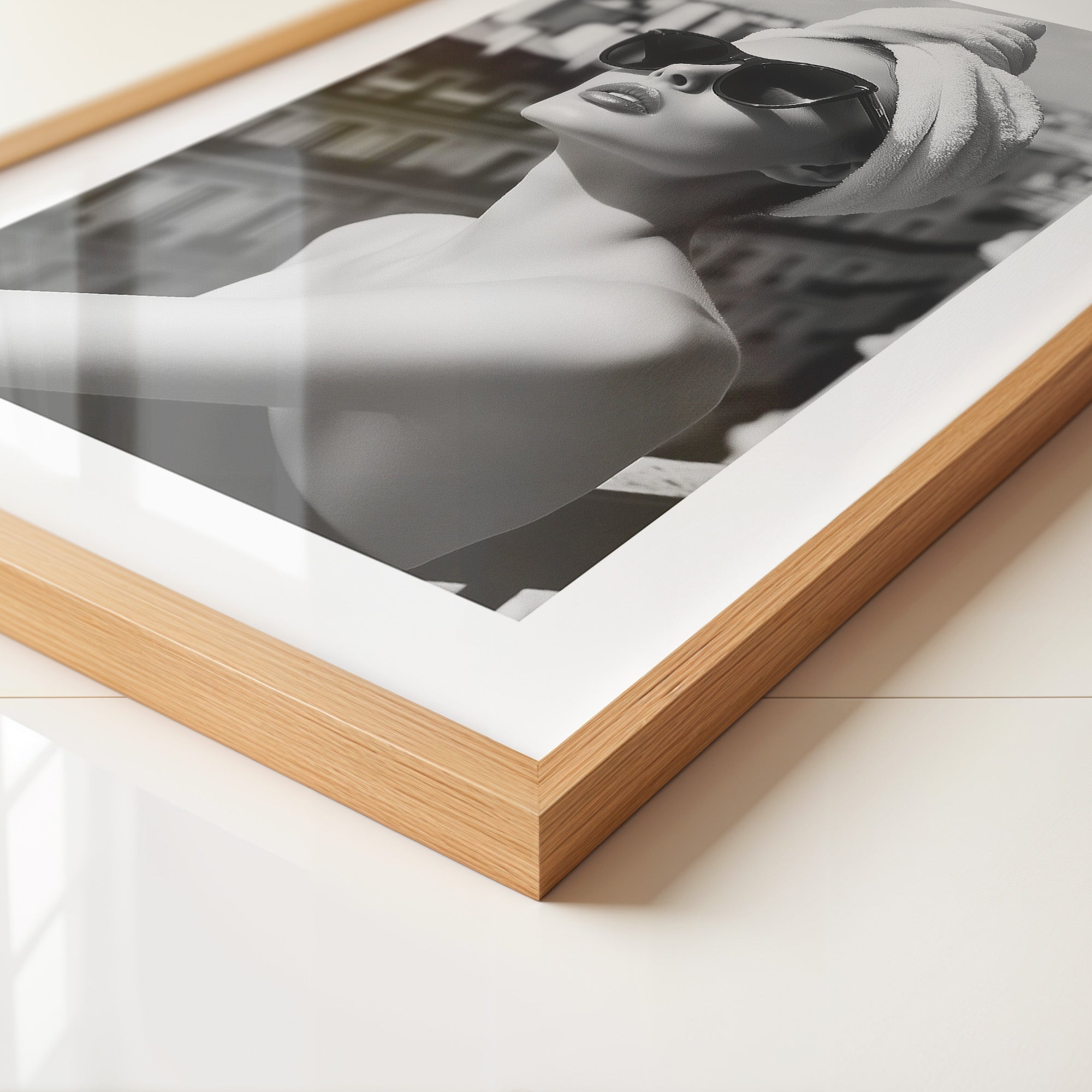 Städeterrasse Frau Schwarzweiß