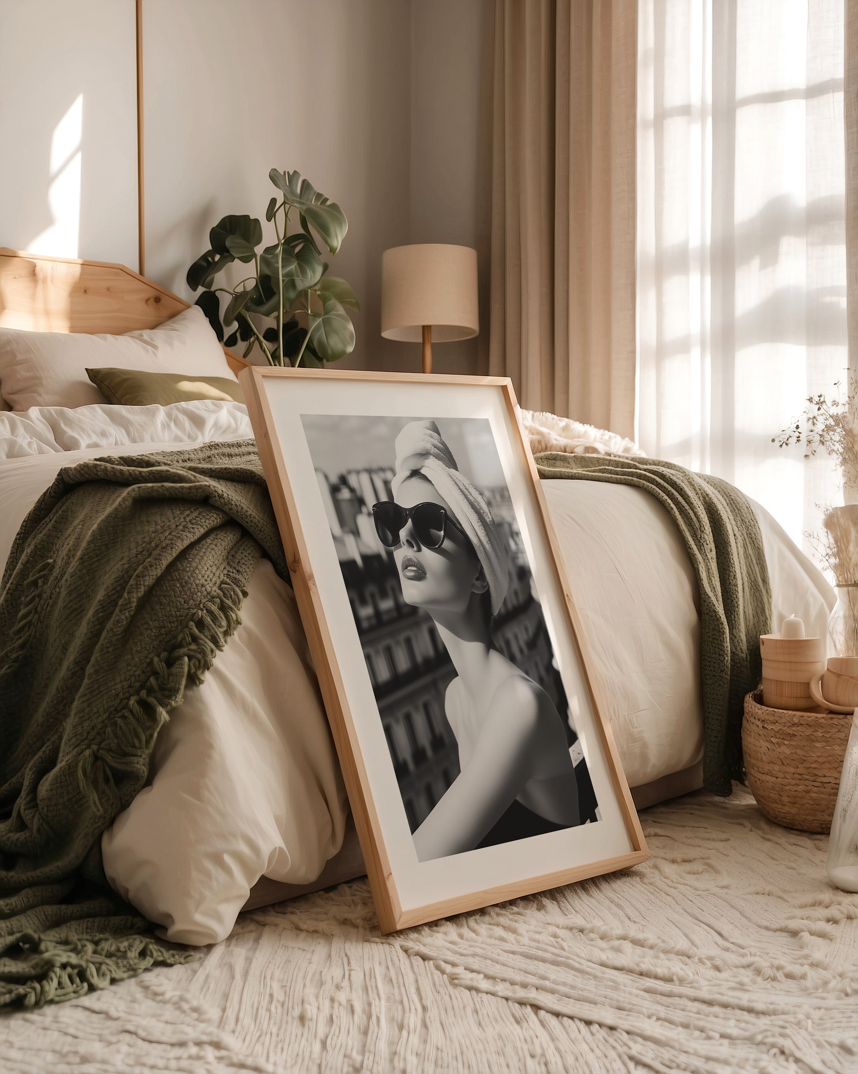 Städeterrasse Frau Schwarzweiß