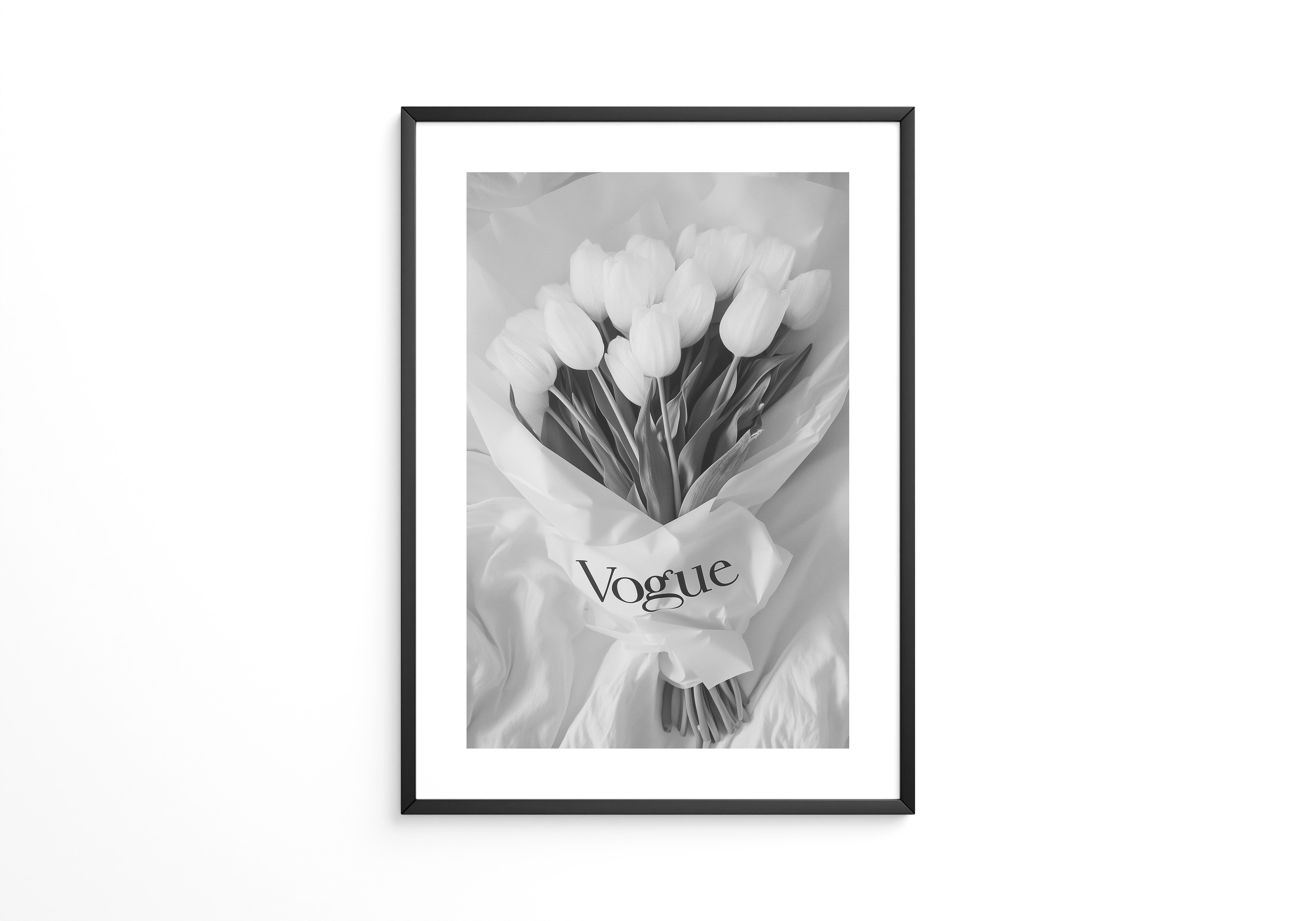 Tulpenstrauß Schwarzweiß Elegant