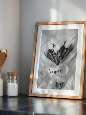 Tulpenstrauß Schwarzweiß Elegant