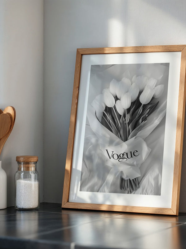 Tulpenstrauß Schwarzweiß Elegant