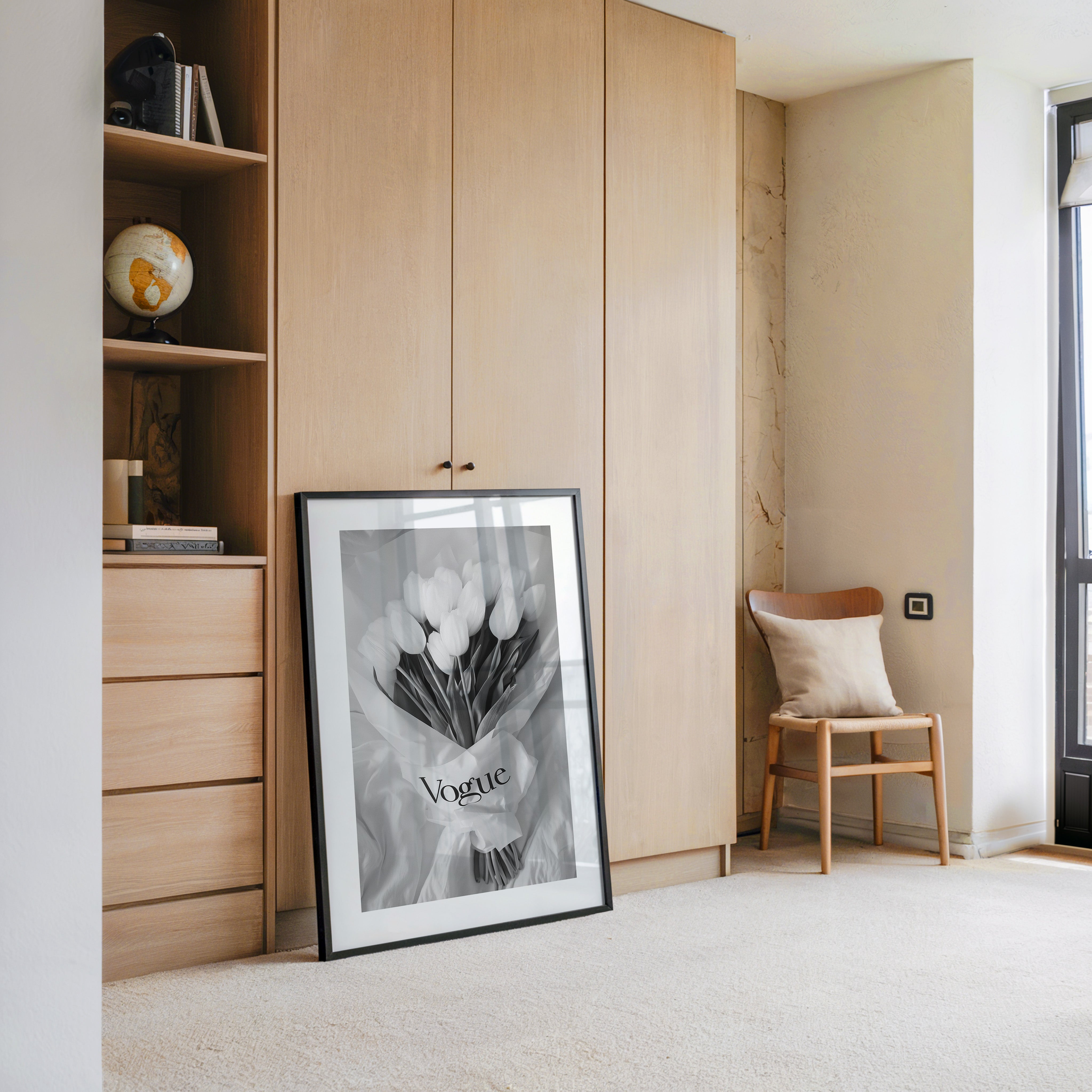 Tulpenstrauß Schwarzweiß Elegant