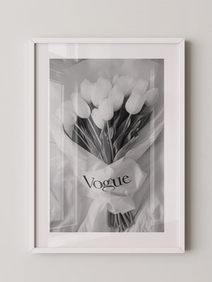 Tulpenstrauß Schwarzweiß Elegant