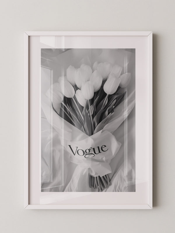 Tulpenstrauß Schwarzweiß Elegant