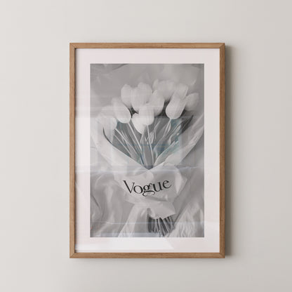 Tulpenstrauß Schwarzweiß Elegant