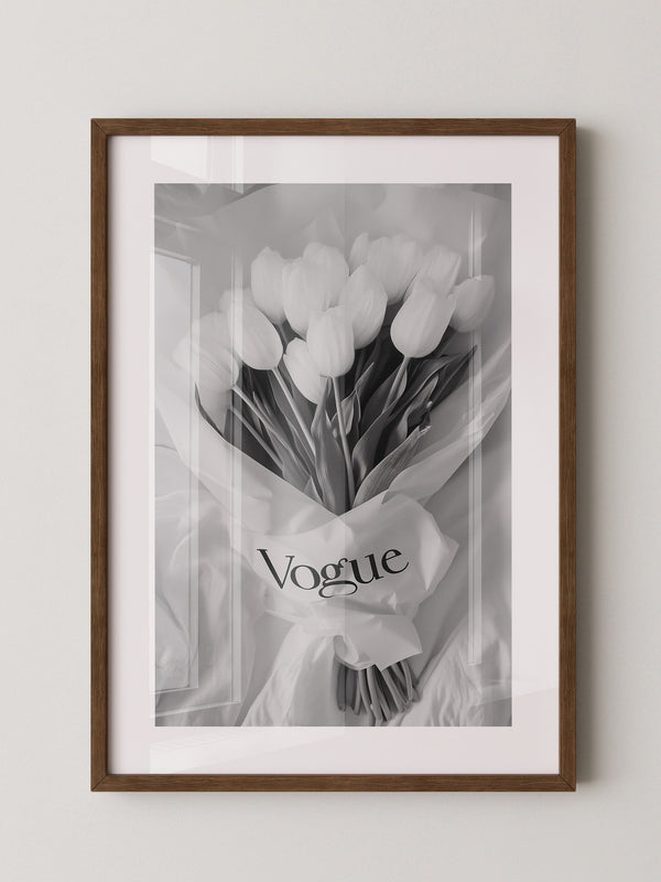 Tulpenstrauß Schwarzweiß Elegant