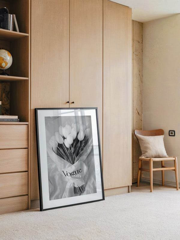 Tulpenstrauß Schwarzweiß Elegant