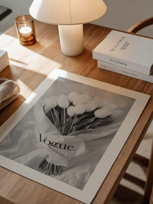 Tulpenstrauß Schwarzweiß Elegant