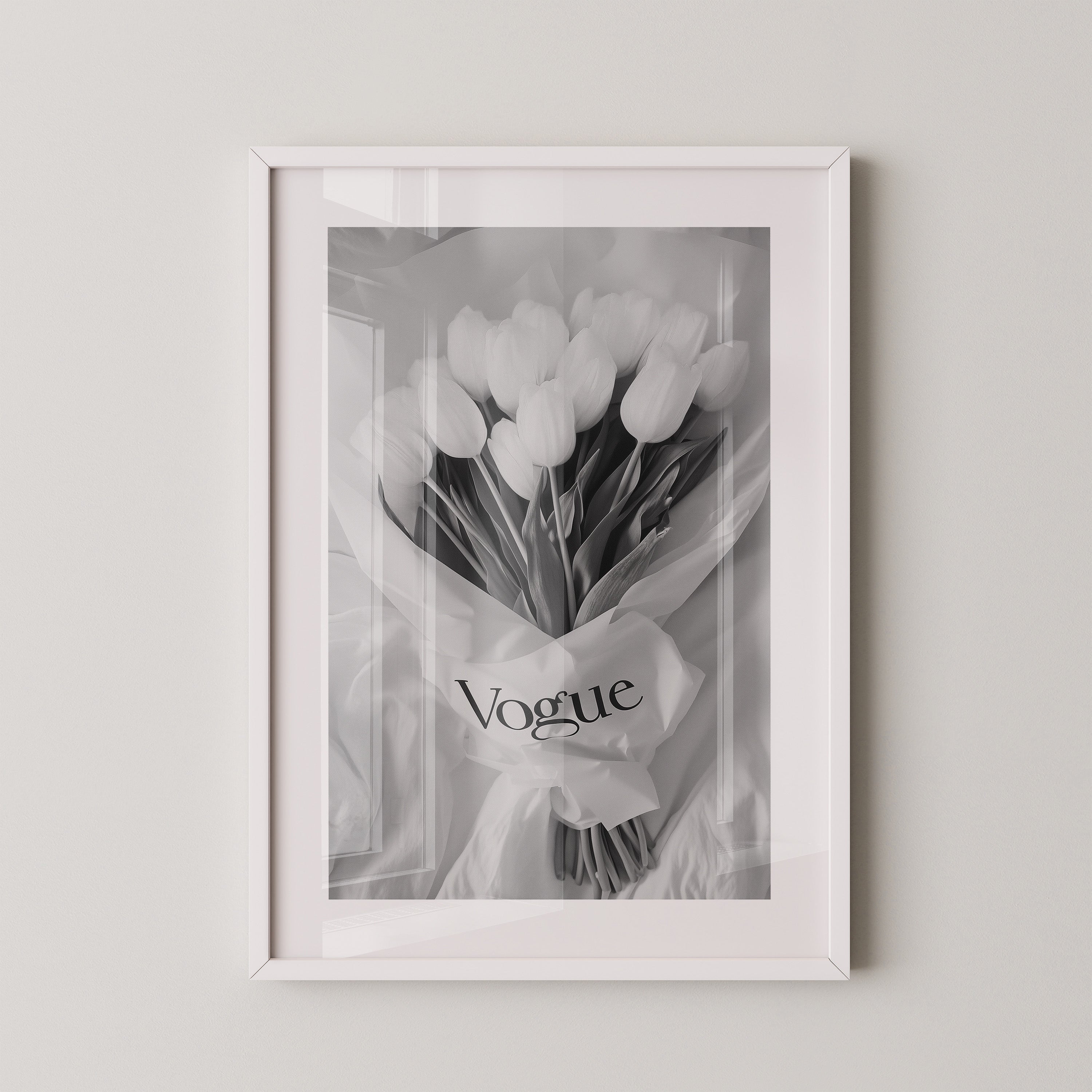 Tulpenstrauß Schwarzweiß Elegant