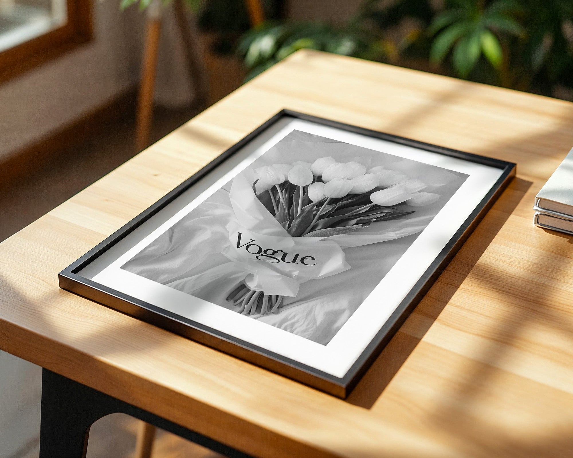 Tulpenstrauß Schwarzweiß Elegant