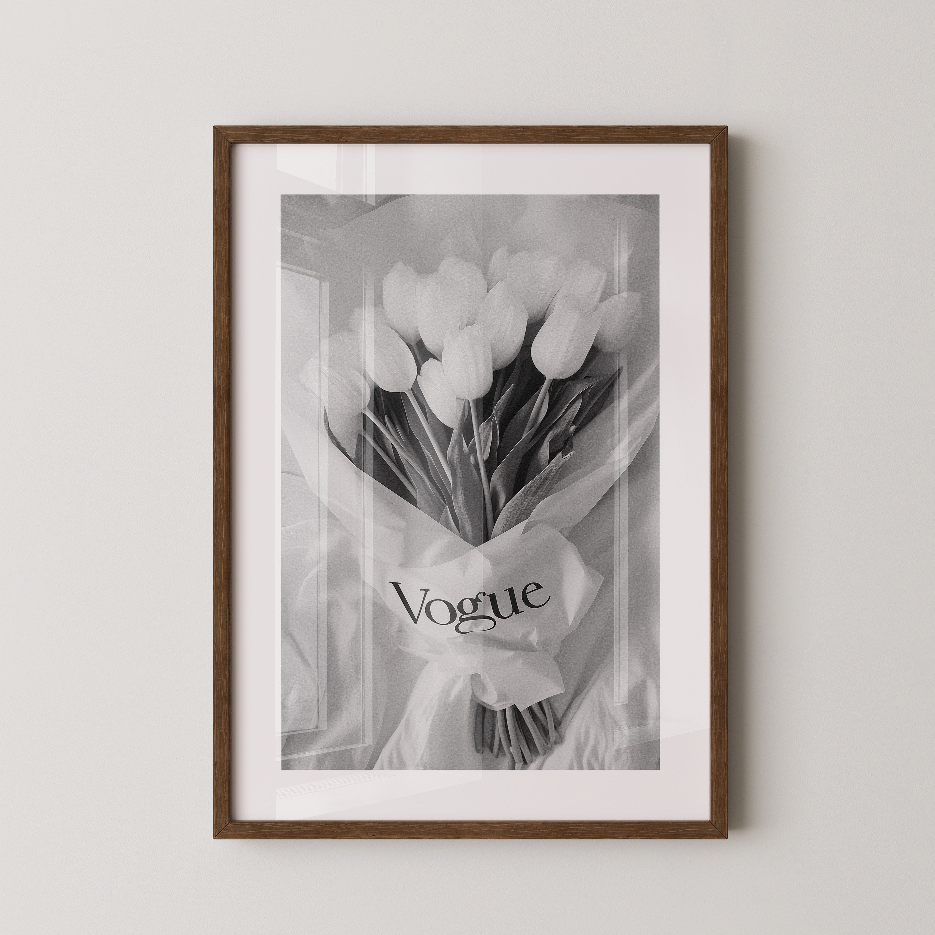 Tulpenstrauß Schwarzweiß Elegant