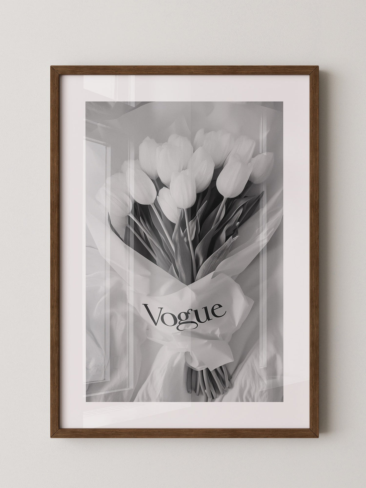 Tulpenstrauß Schwarzweiß Elegant