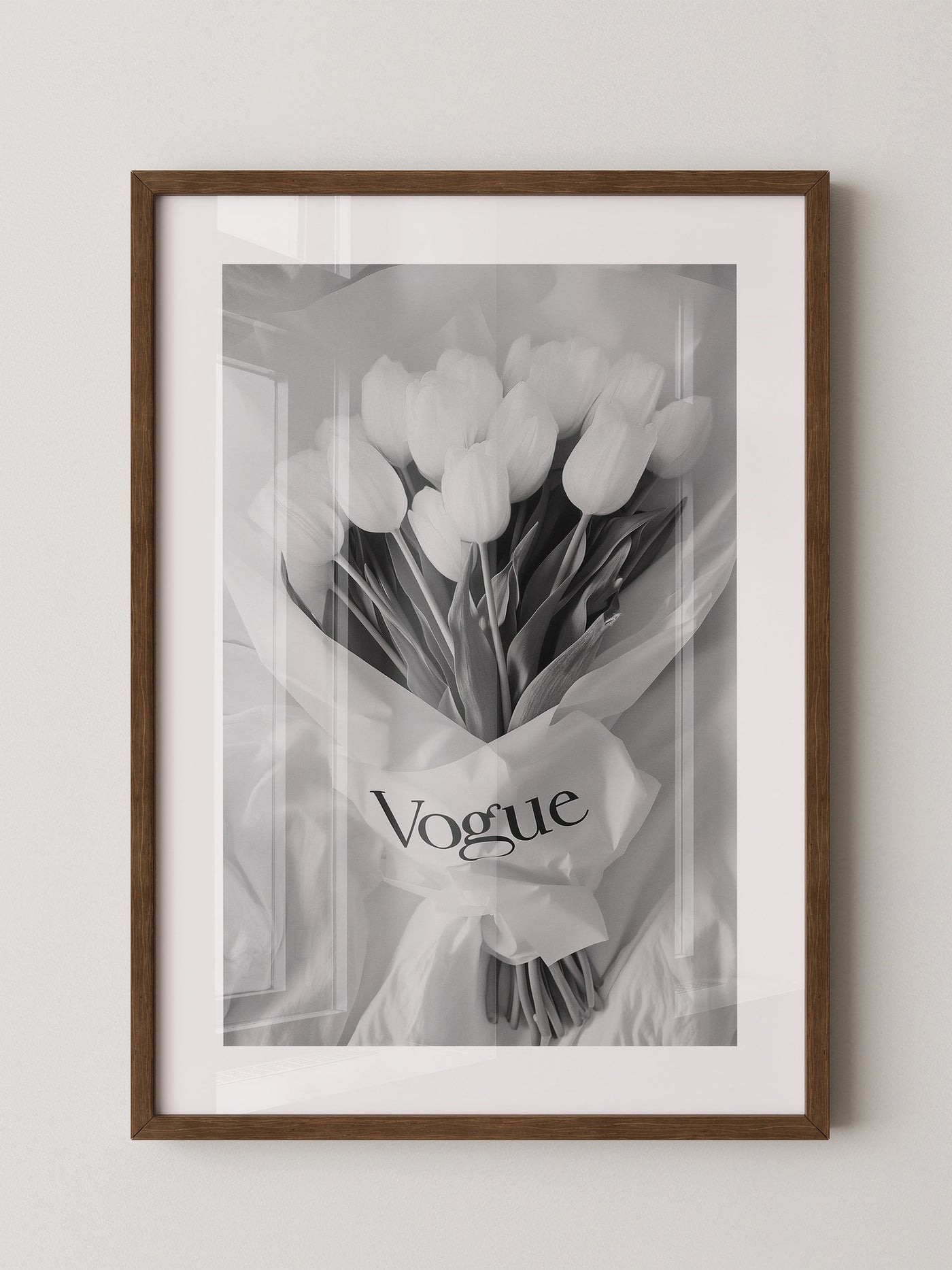 Tulpenstrauß Schwarzweiß Elegant