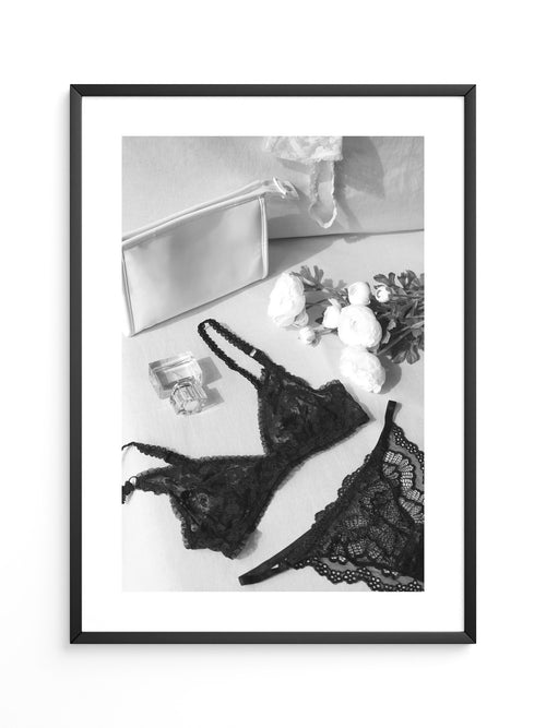 Spitzen Dessous Schwarz-Weiß