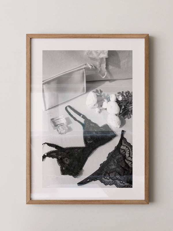 Spitzen Dessous Schwarz-Weiß