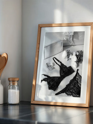 Spitzen Dessous Schwarz-Weiß