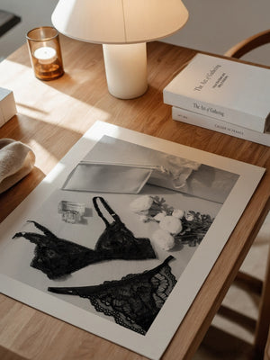 Spitzen Dessous Schwarz-Weiß