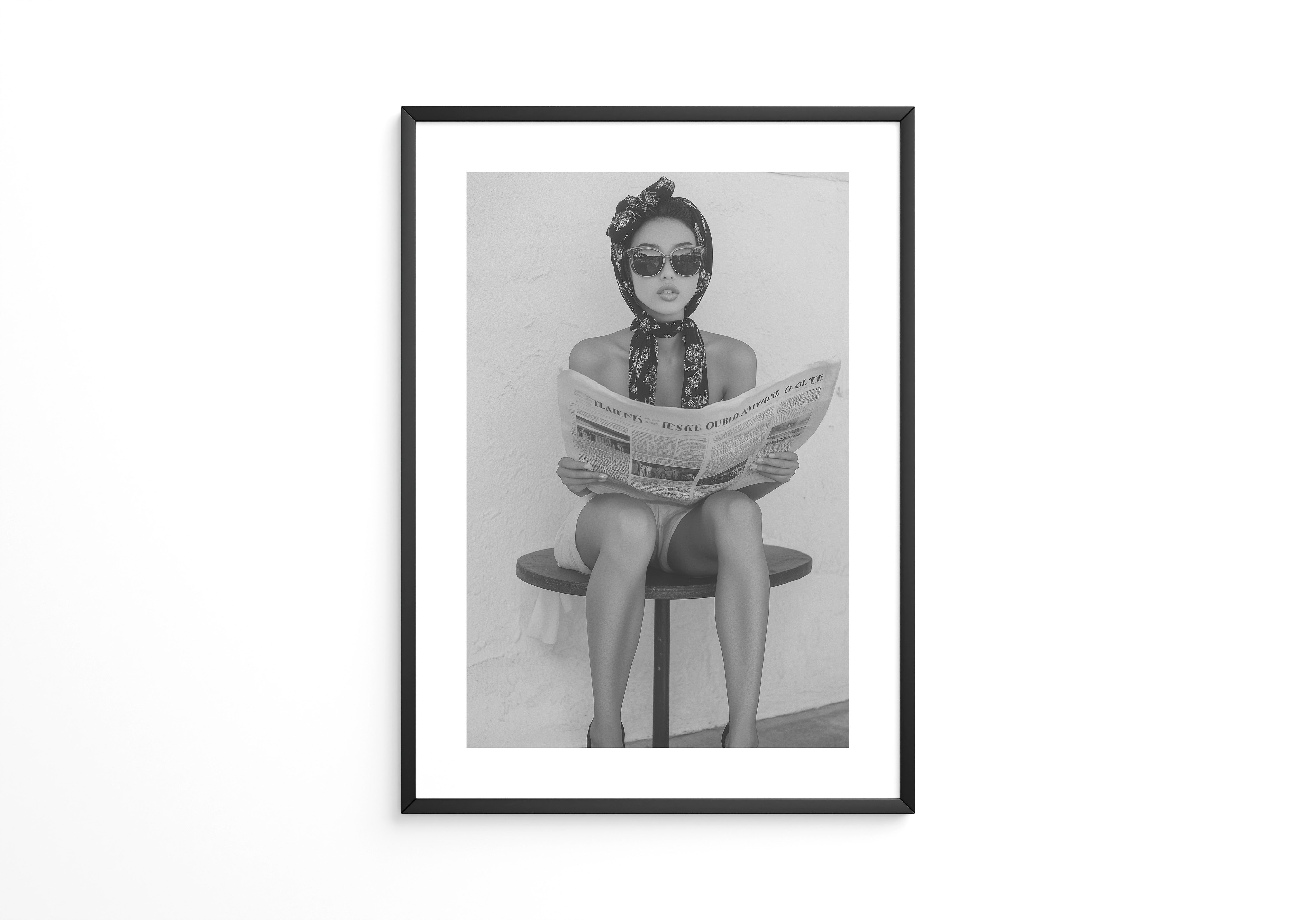 Lesende Frau Retro Schwarzweiß