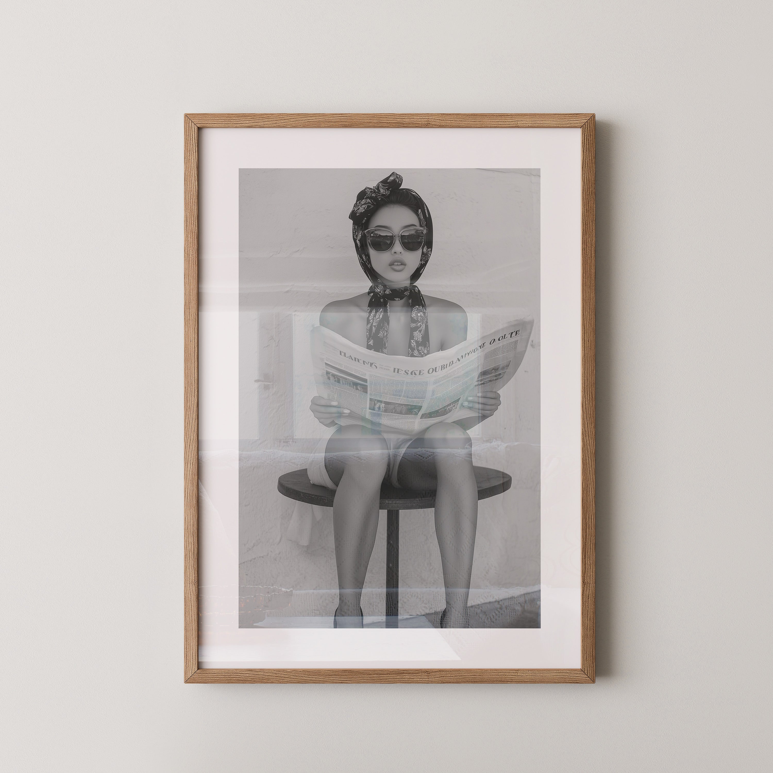 Lesende Frau Retro Schwarzweiß