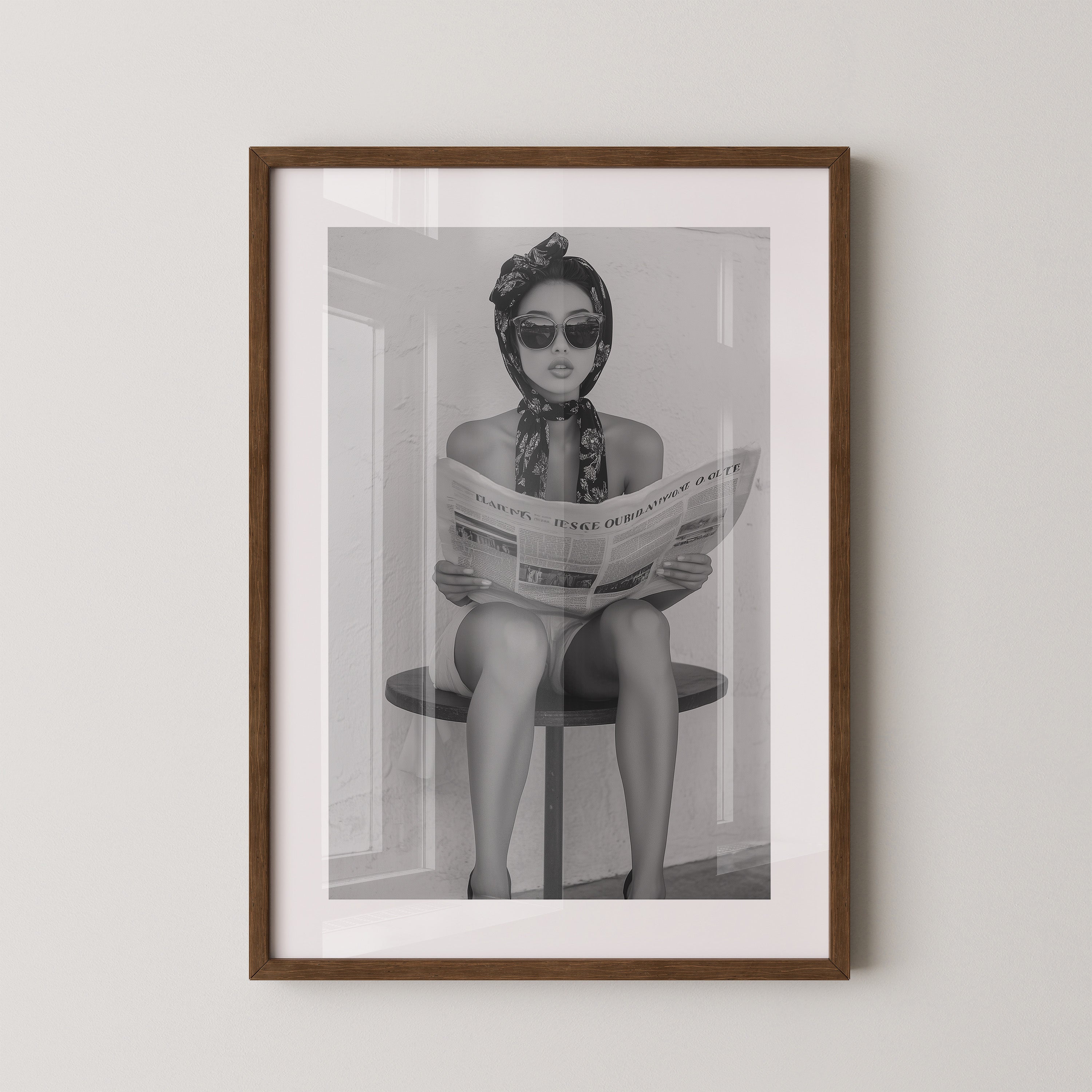 Lesende Frau Retro Schwarzweiß