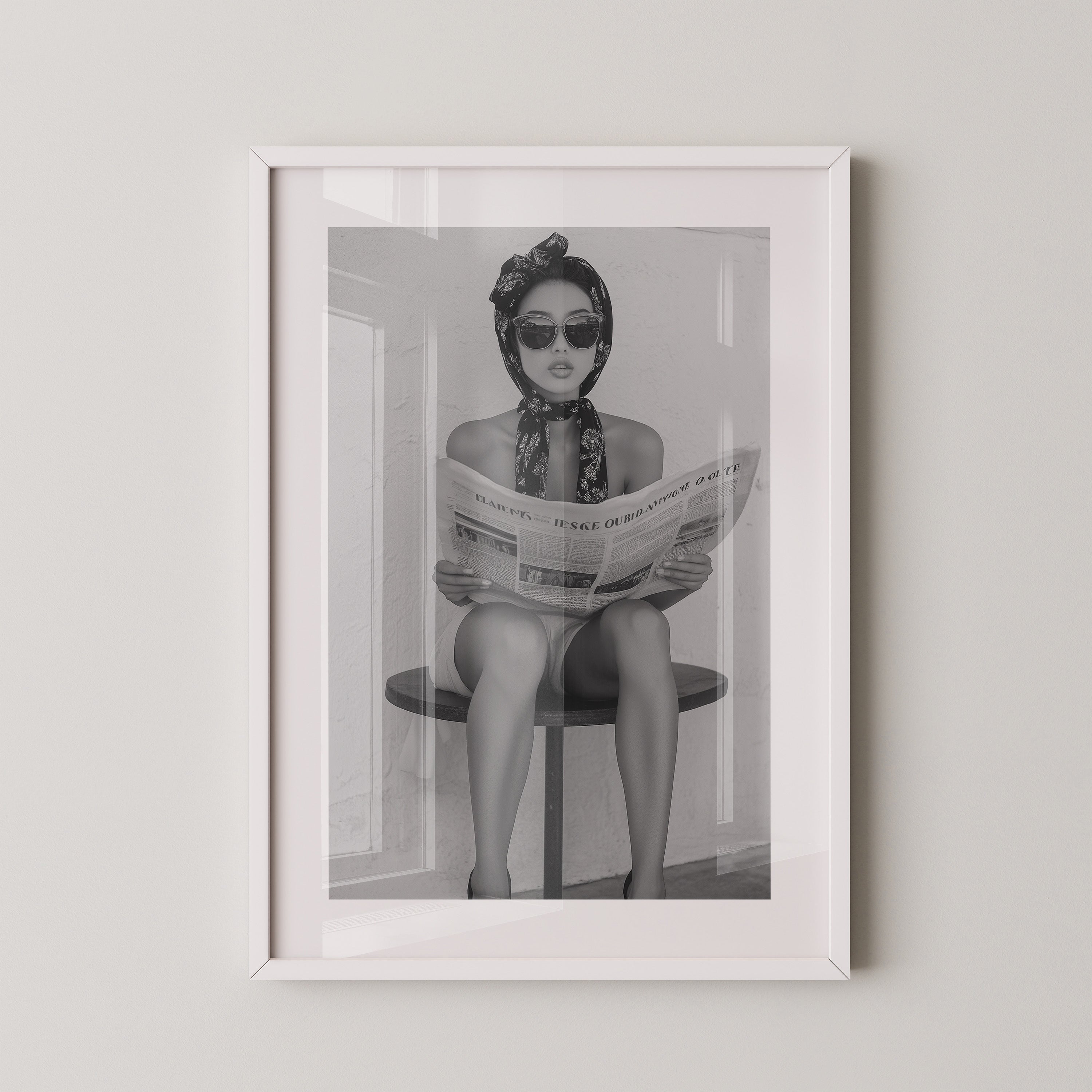 Lesende Frau Retro Schwarzweiß