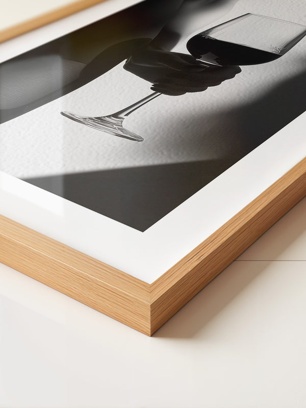 Weinglas Schatten schwarzweiß