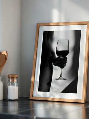 Weinglas Schatten schwarzweiß