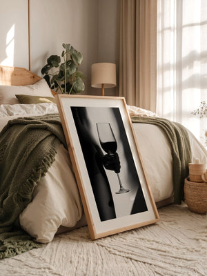 Weinglas Schatten schwarzweiß