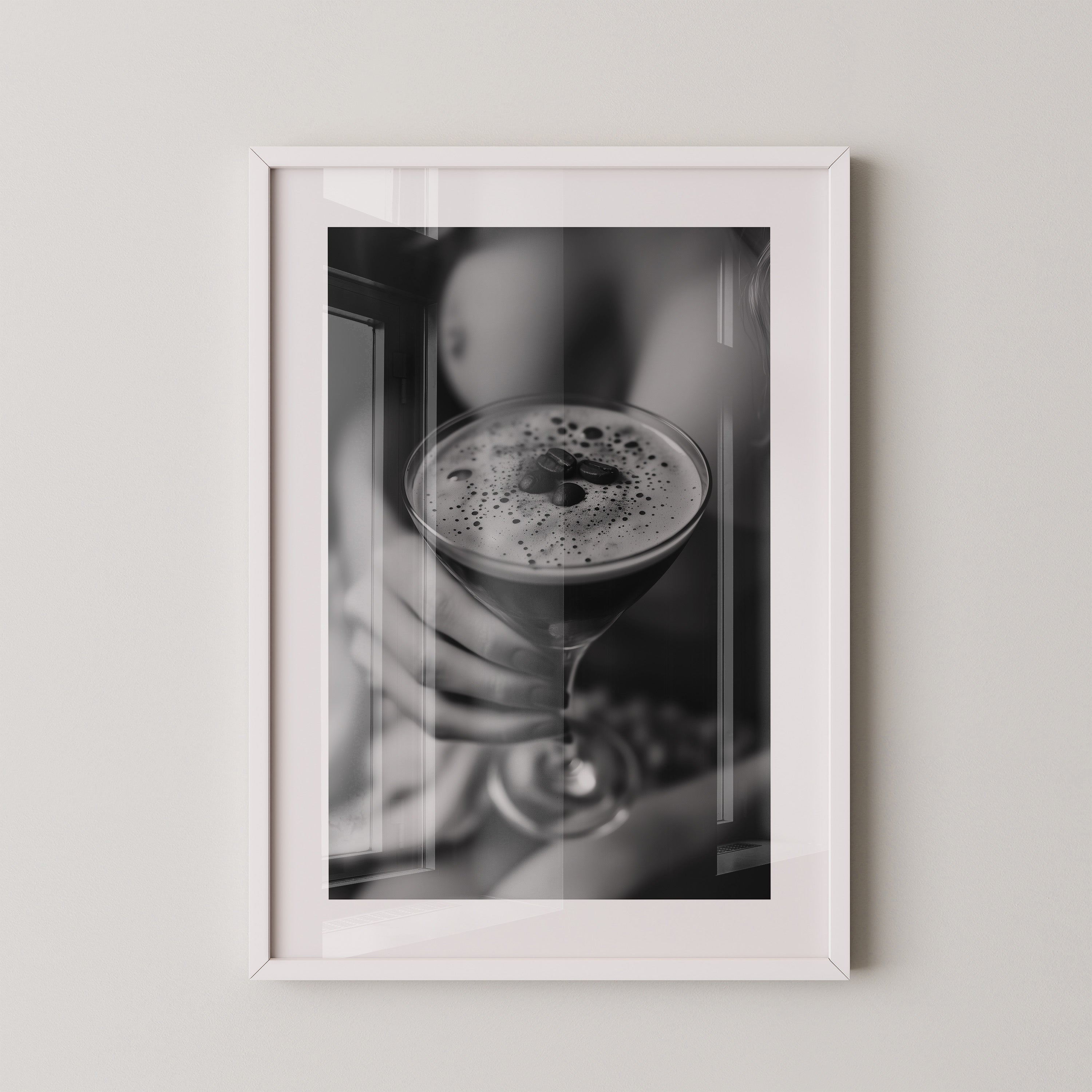 Espresso Martini Schwarzweiß