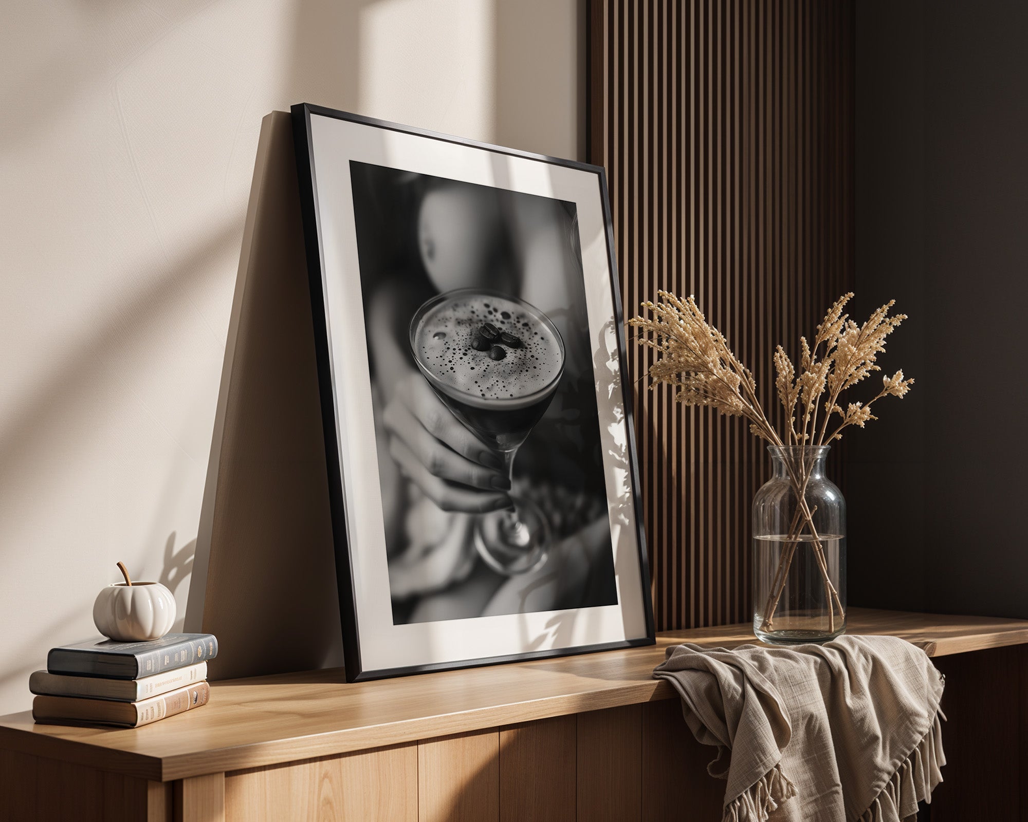 Espresso Martini Schwarzweiß