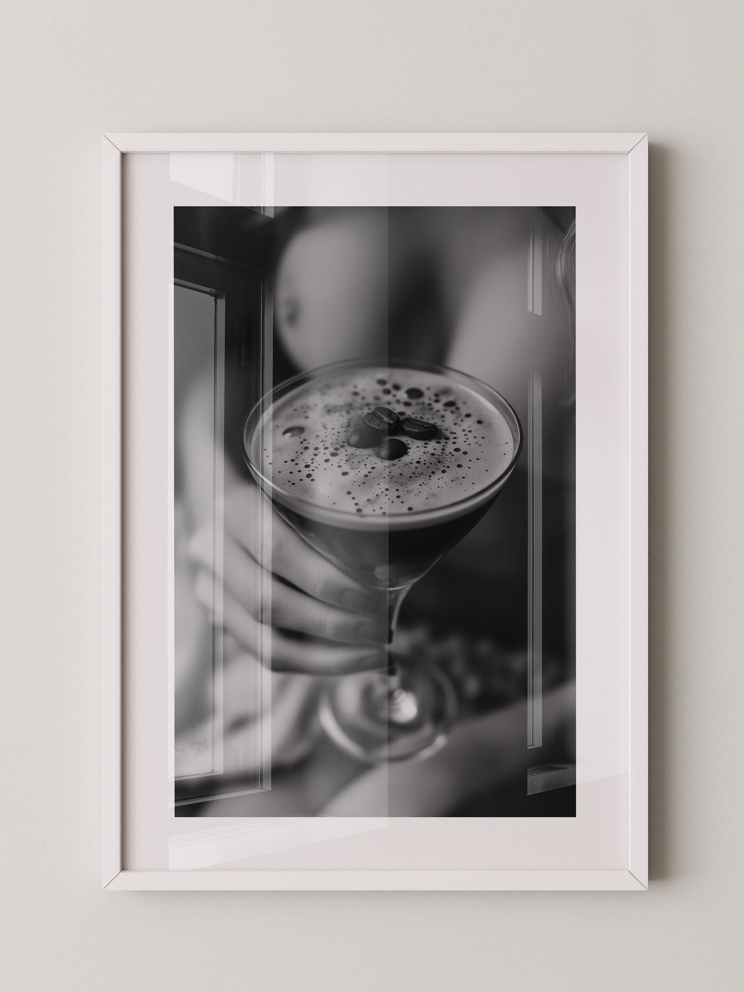 Espresso Martini Schwarzweiß