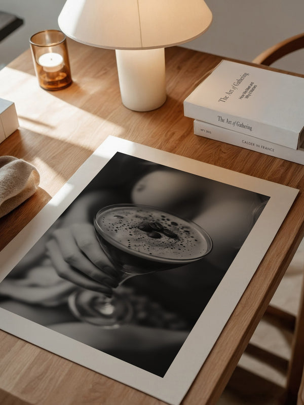 Espresso Martini Schwarzweiß