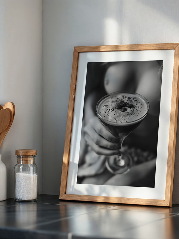 Espresso Martini Schwarzweiß